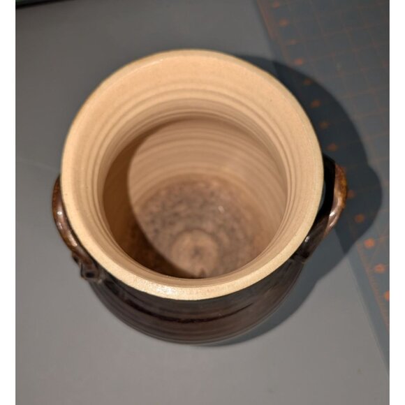 Whiskey Creek Pottery Jug Vase 8.25" Signed by S. Kammerer Brown Bronze Hand thr - Picture 3 of 13